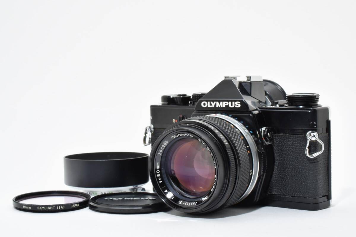 5769 【並品】 Olympus Om-1 Black Slr Film Camera Zuiko Mc Auto-S 50mm F1.4 Prime Lens オリンパス Mfフィルムカメラ