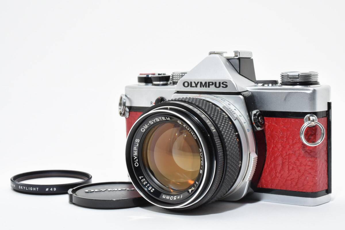 6604 【並品】 Olympus Om-1 Slr Film Camera G.Zuiko Auto-S 50mm F1.4 Prime Lens 動作確認済 オリンパス Mfフィルムカメラ