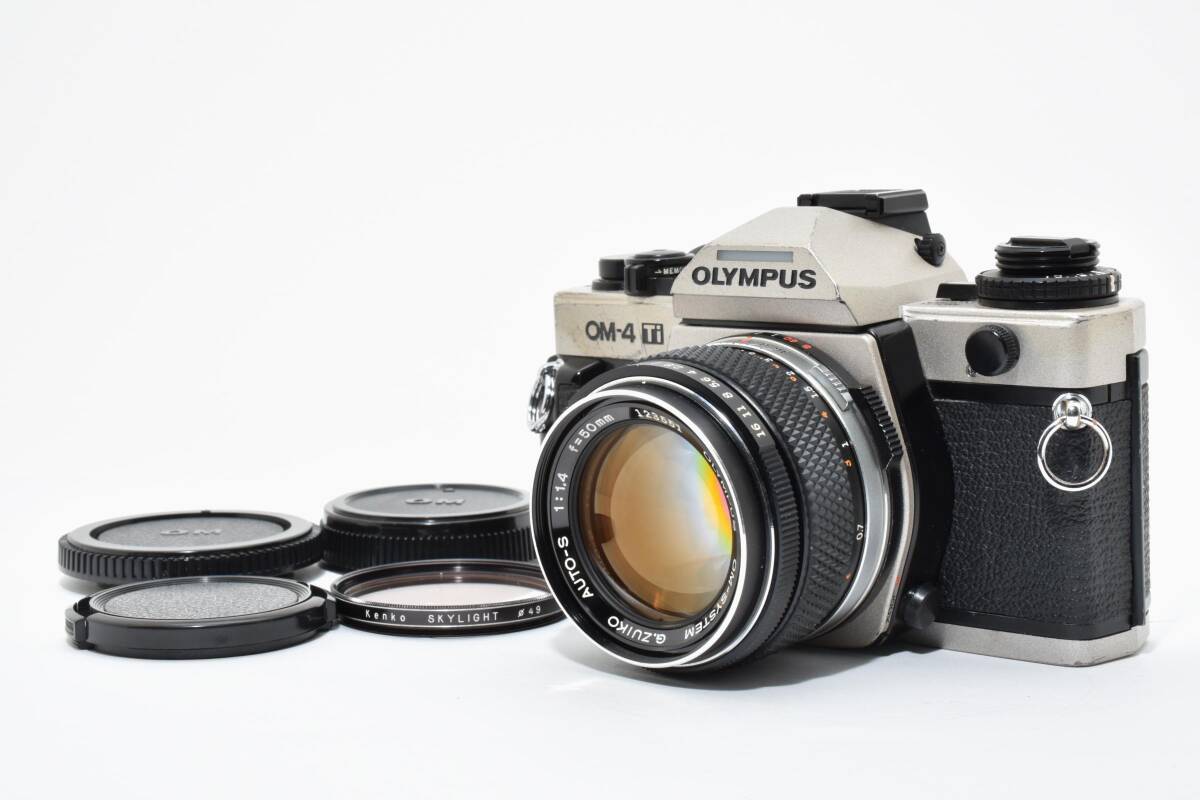 6222 【良品】 Olympus Om-4 Ti Slr Film Camera G.Zuiko 50mm F1.4 Prime Lens 動作確認済 オリンパス Mfフィルムカメラ
