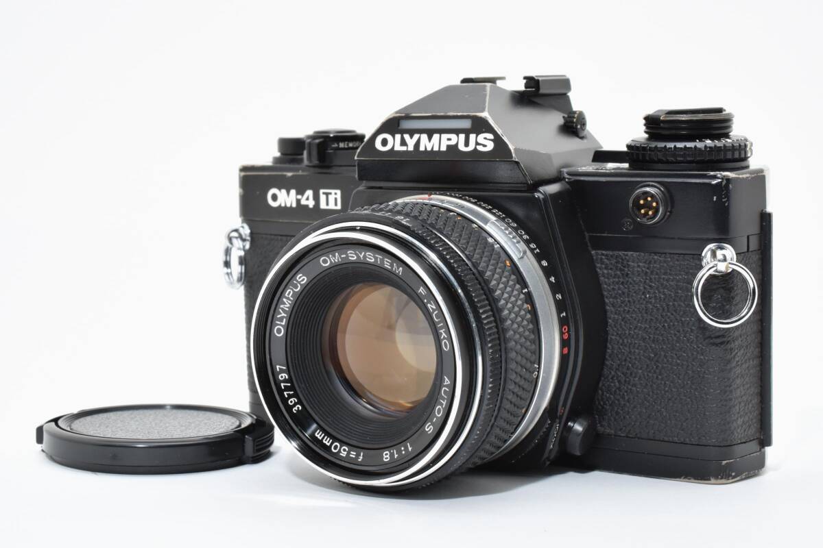 6092 【並品】 Olympus Om-4Ti Black Slr Film Camera F.Zuiko 50mm F1.8 Prime Lens 動作確認済 オリンパス Mfフィルムカメラ