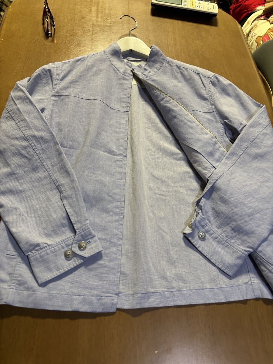 element of SIMPLE LIFE 　㈱レナウン　綿麻ポリエステル混紡　水色灰コードレーンジャンパー