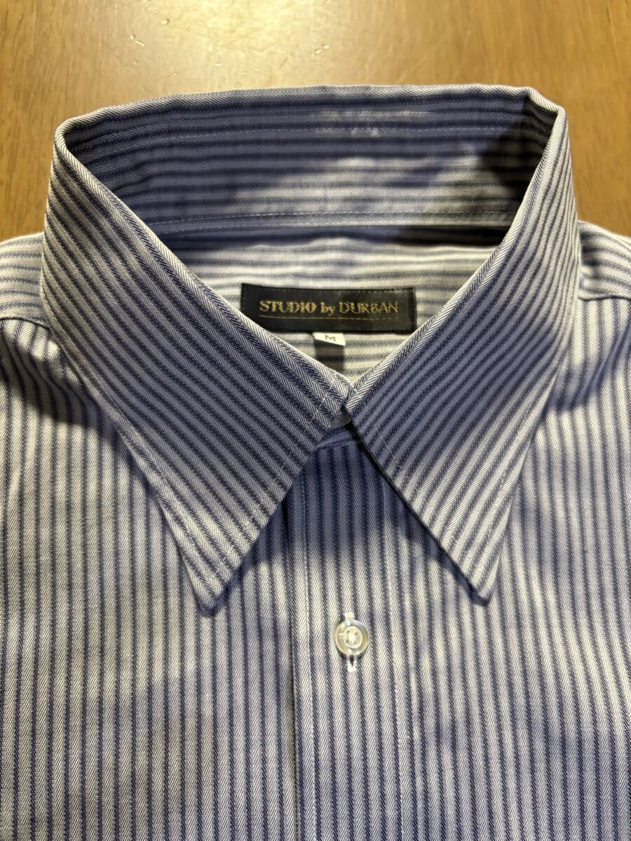 STUDIO by DURBAN ㈱レナウン　綿100％ドビークロス　濃淡灰紺ストライプ/レギュラー