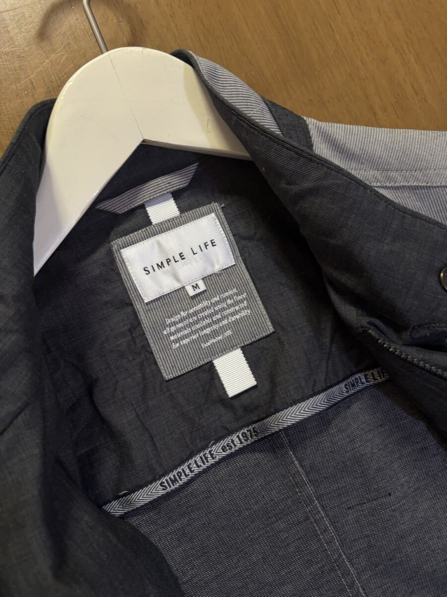 SIMPLE LIFE　㈱レナウン　綿100％コードレーン　灰色ストライプアウター