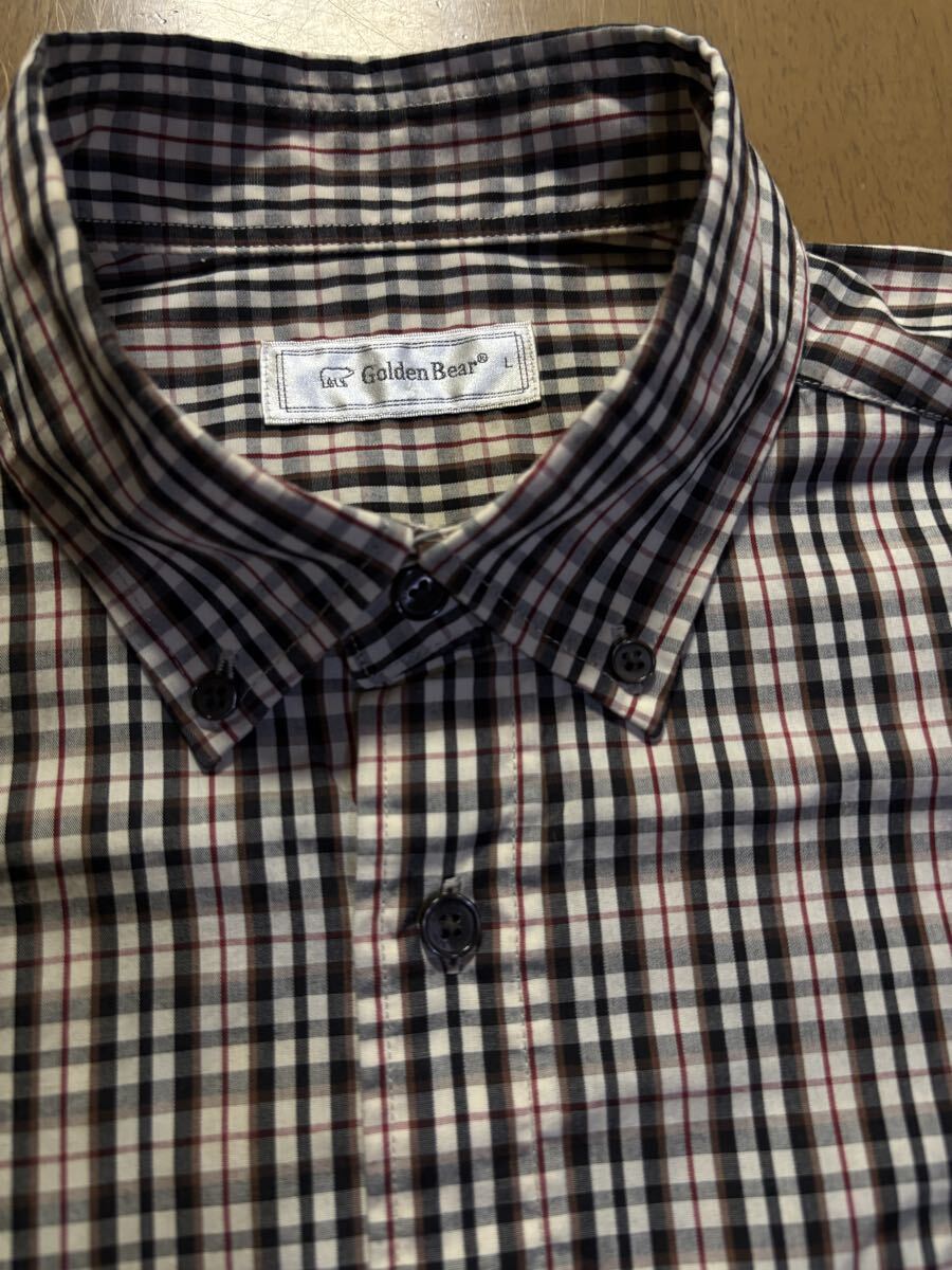 Golden Bear　㈱コスギ日本製　綿ポリエステル混紡　白黒茶赤茶格子B.D