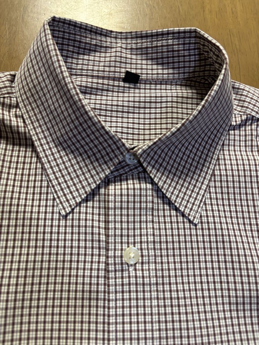 無印良品　㈱良品計画　綿100％ブロードクロス　白茶薄茶格子/レギュラー