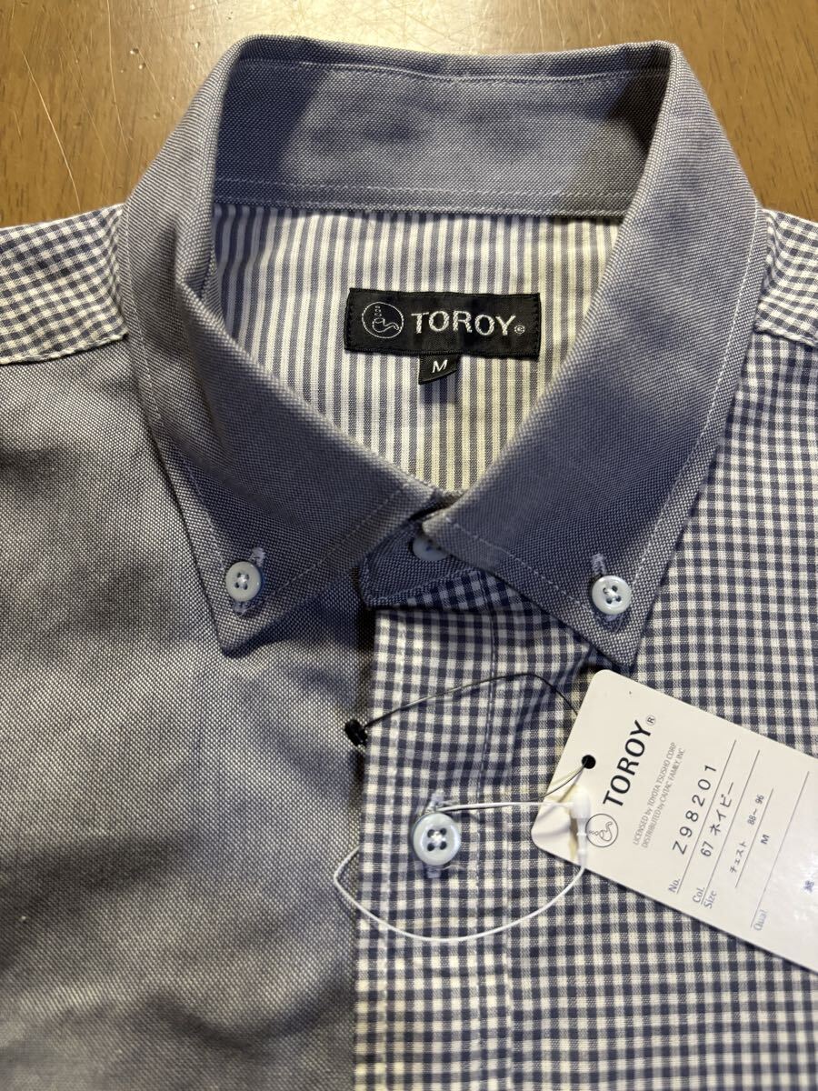 TROY　㈱カイタックファミリー　綿100％　白紺ギンガム格子/紺灰クレイジーパターンB.D