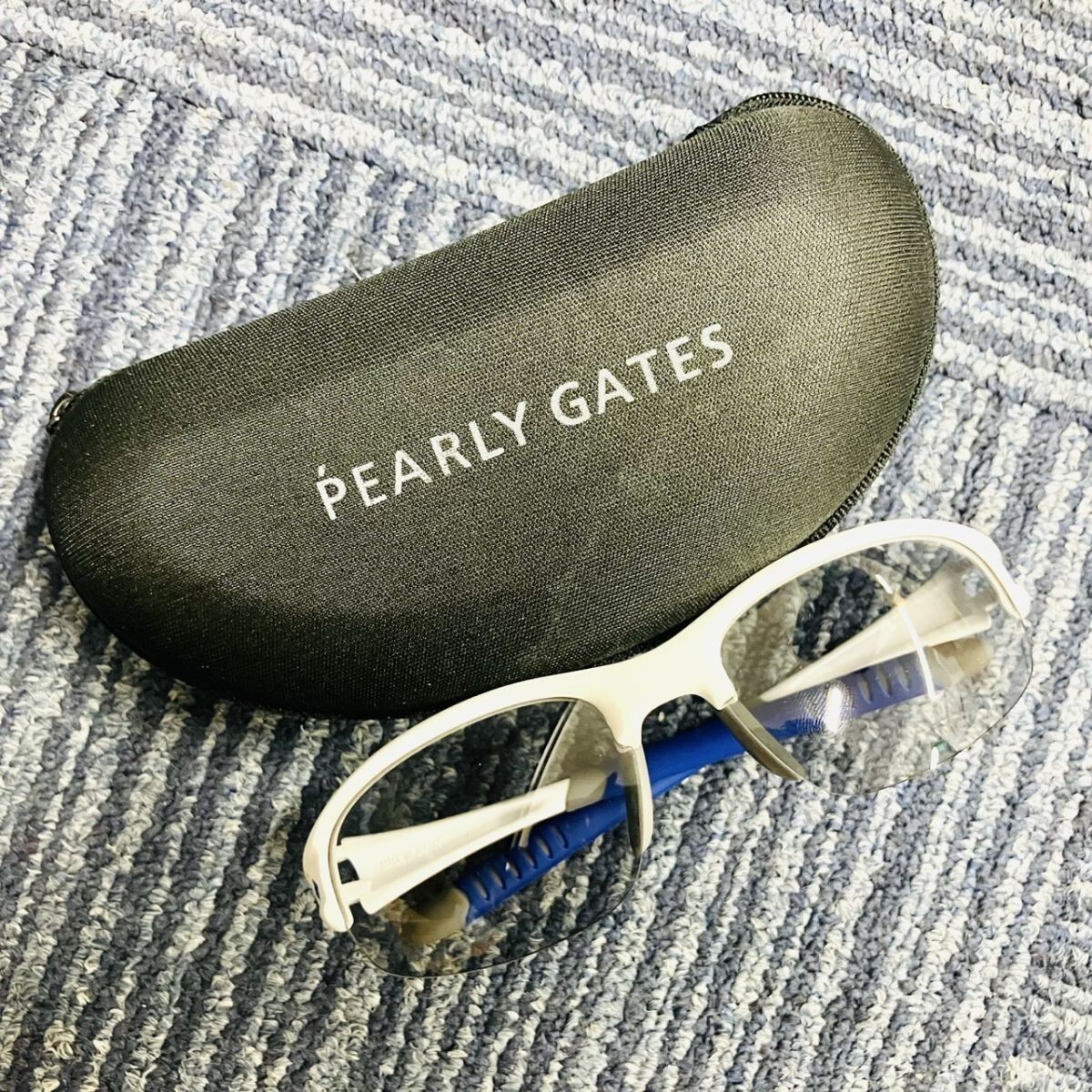 P030-SG8-1506 度なしスポーツサングラス ゴルフアパレルブランドパーリーゲイツ PEARLY GATES 89 フライングラビット ケース付き メンズNA