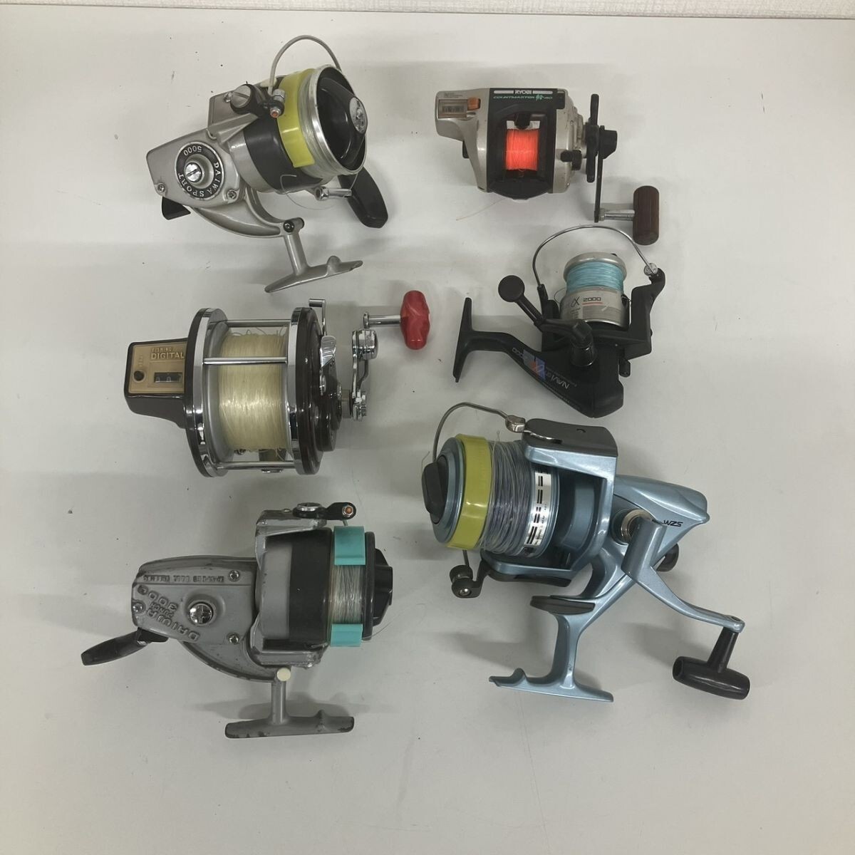 P026-■-0 釣り具 まとめ6点 ダイワ パンチ 3000/ダイワ スポーツ 5000/HI-POWER OSCILLATING SYSTEM/リョービ カウントマスター 船 40 NA