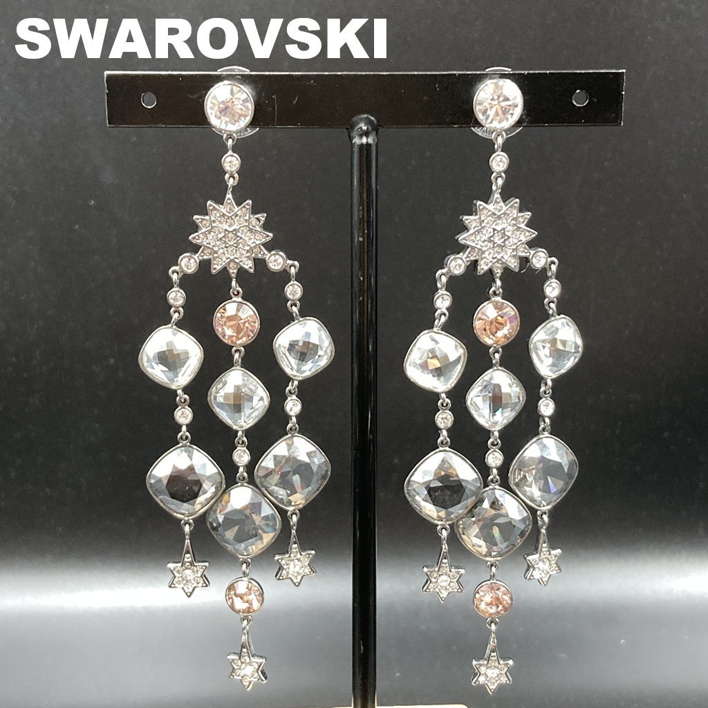 【人気】SWAROVSKI / スワロフスキー ピアス シルバー クリスタル ラインストーン レディース アクセサリー/COB20-36