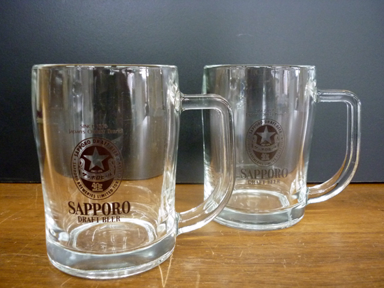 SAPPORO DRAFT BEER ミニビアジョッキ 2点セット ビールジョッキ サッポロビール 酒器 ビールグラス ビアグラス 札幌 平岸店
