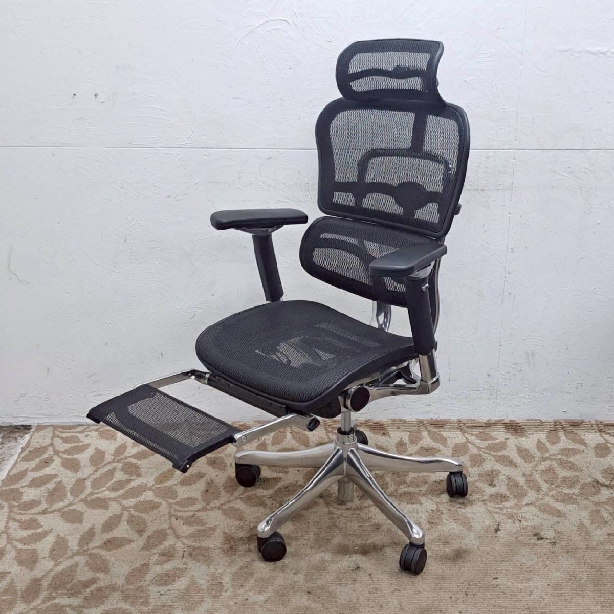 Ergohuman Pro Ottoman エルゴヒューマン プロ オットマン内蔵 説明書あり JOIFA802 ハイバック オフィスチェア ワークチェア /D5386