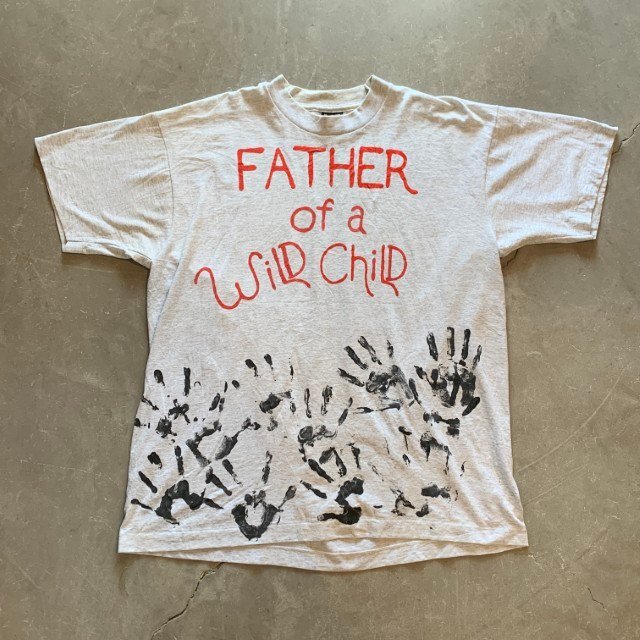 【XL】90s USA製 BEST メッセージ×手形 ハンドペイントTシャツ グレー■ビンテージ オールド アメリカ古着 シングルステッチ