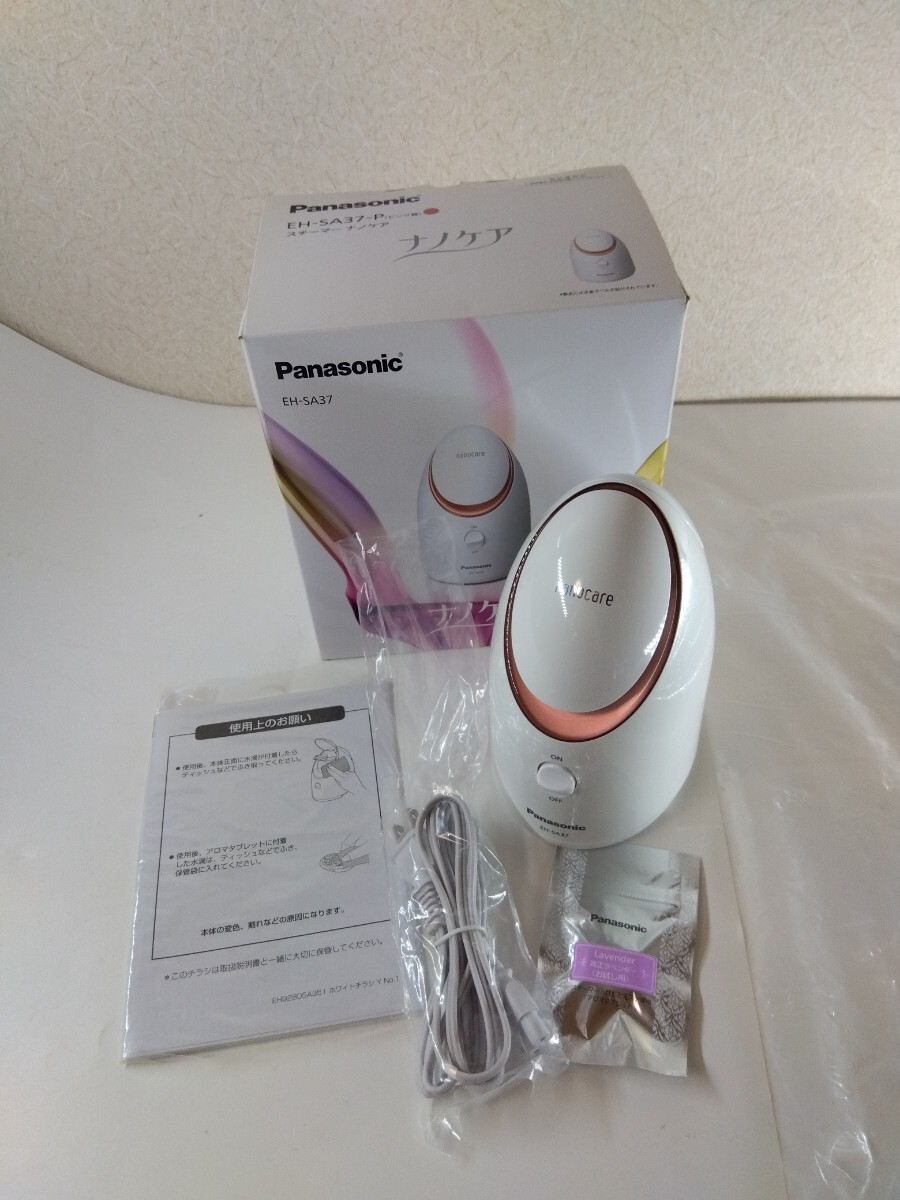 美品 ナノケア パナソニック Panasonic スチーマー ピンク調 EH-SA37-P コンパクトタイプ