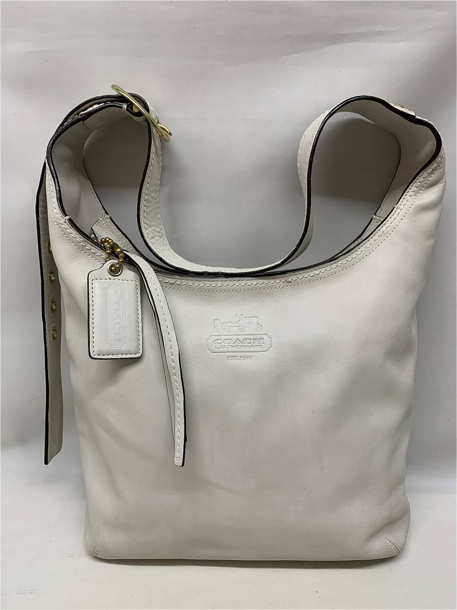 美品 コーチ COACH ワンショルダーバッグ 12406 斜め掛け レザー 本革 白 ホワイト　12時間以内に発送