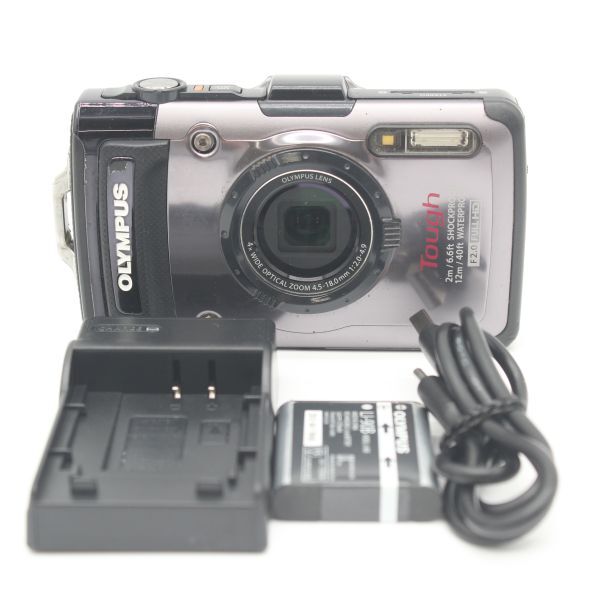 【良品】OLYMPUS オリンパス 防水デジタルカメラ TG-1 シルバー JS129-02039