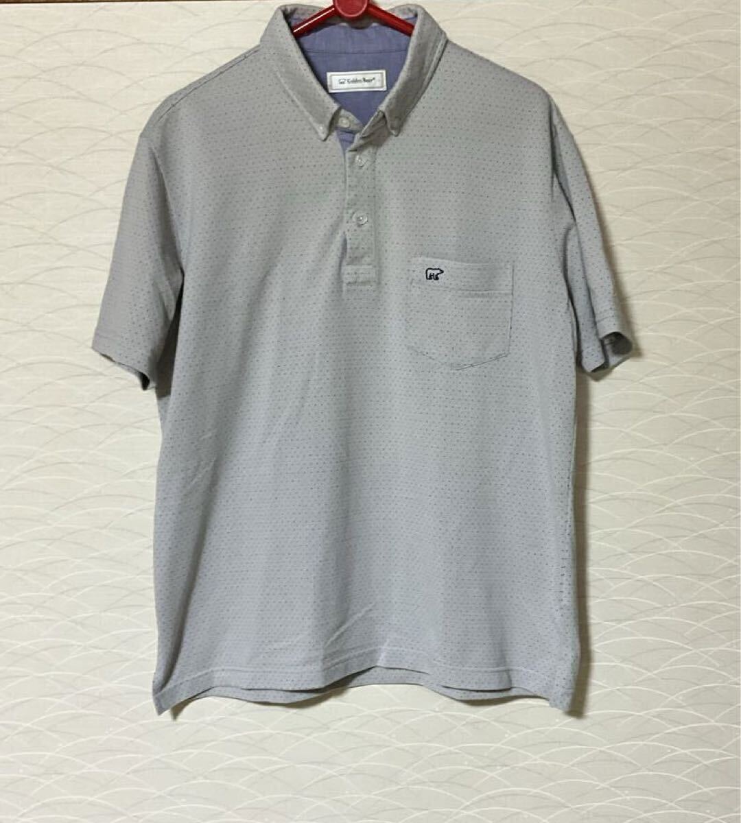 Golden Bear ゴールデンベアー　ポロシャツ ボタンダウン　 グレー系　半袖 Lサイズ　