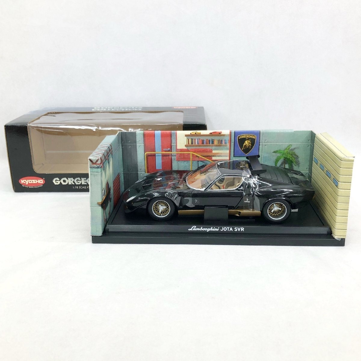 美品 京商 GORGEOUS COLLECTION ランボルギーニ JOTA SVR イオタ オリジナルダイキャスト 1:18 No.08311B ブラック ミニカー