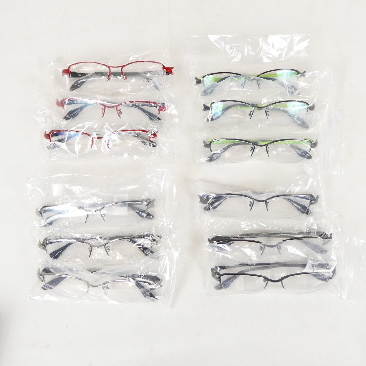 SEDA メガネ 12点セット セダ チタン メガネフレーム 日本製 ハーフリム アイウェア まとめ売り 眼鏡 めがね 未使用■SG323s■