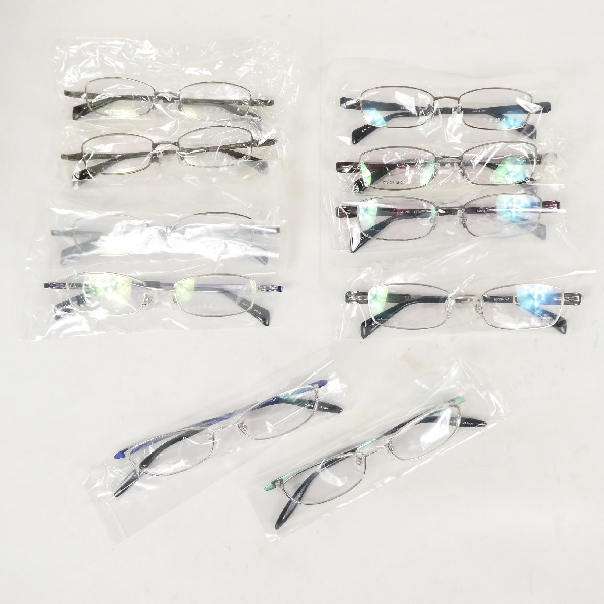 SEDA メガネ 10点セット セダ チタン メガネフレーム 日本製 まとめ売り アイウェア フルリム めがね 眼鏡 未使用■SG326s■