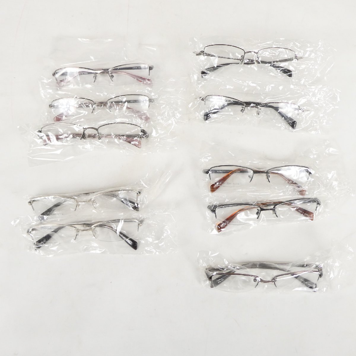 SEDA メガネ 10点セット セダ チタン メガネフレーム ハーフリム まとめ売り アイウェア 眼鏡 めがね 日本製 未使用■SG322s■