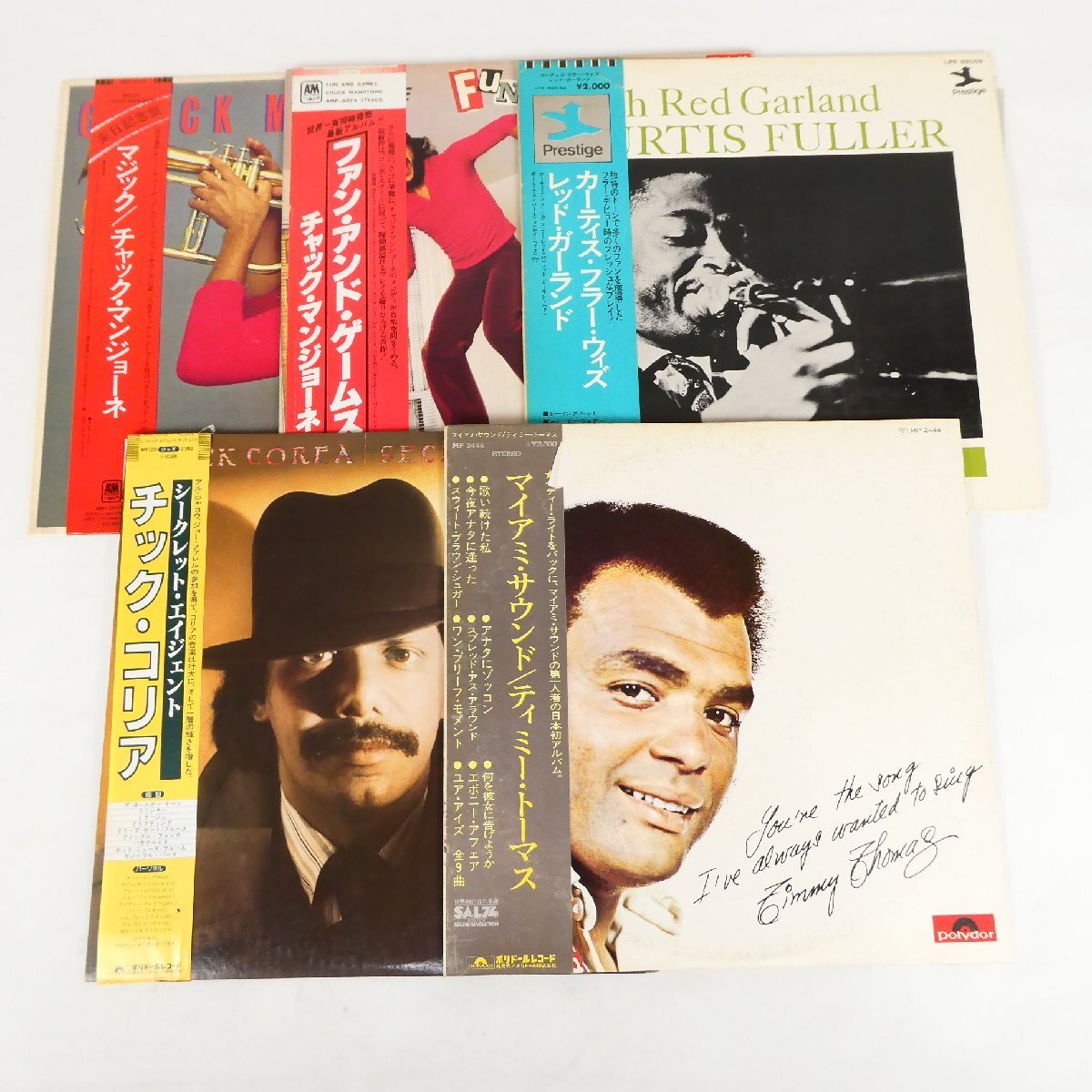 見本盤 LP レコード 5点セット 帯付き ジャズ等 チック・コリア チャック・マンジョーネ 他 非売品 プロモ盤 コレクション品■AD249s■