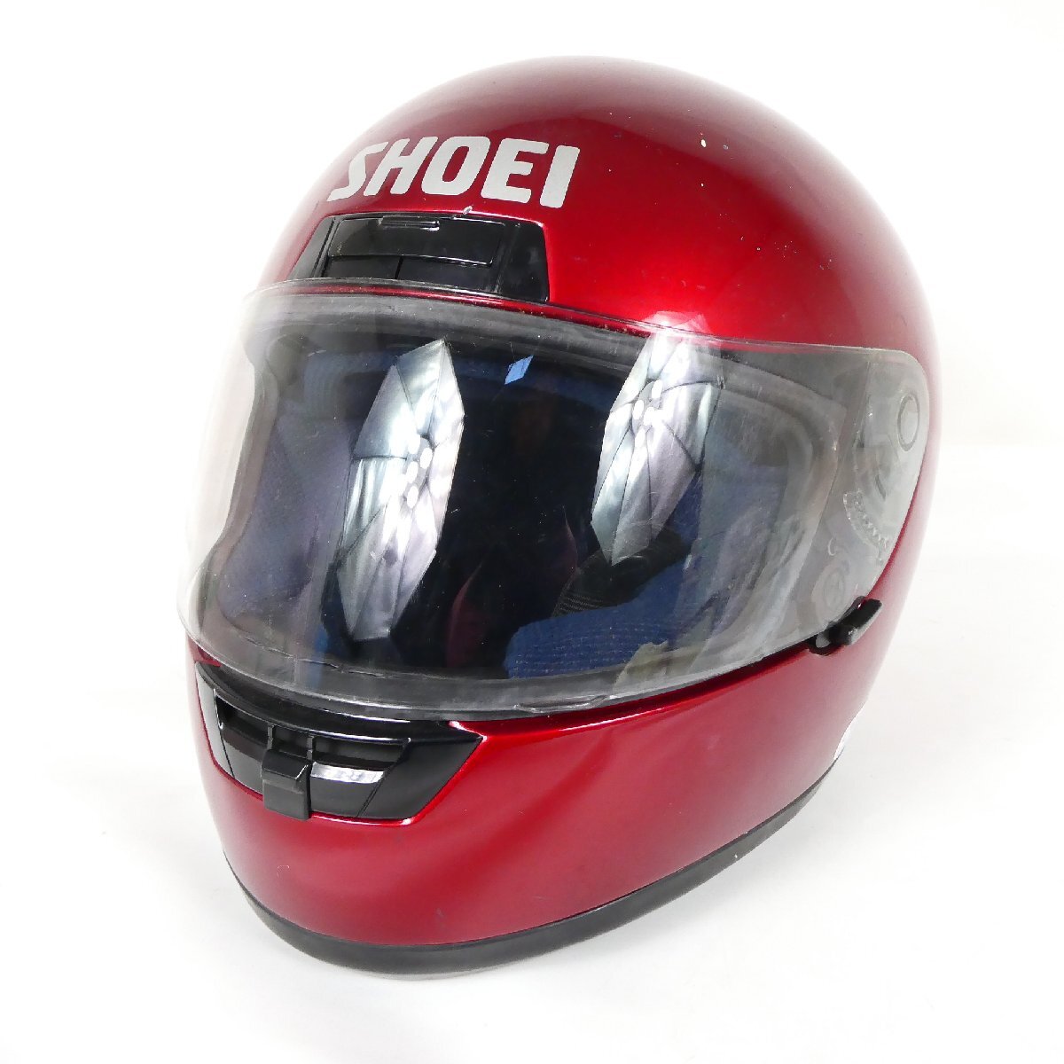ショウエイ SHOEI ヘルメット X-8 バイク アクセサリー フルフェイス レッド XL 現状品■BE030s■