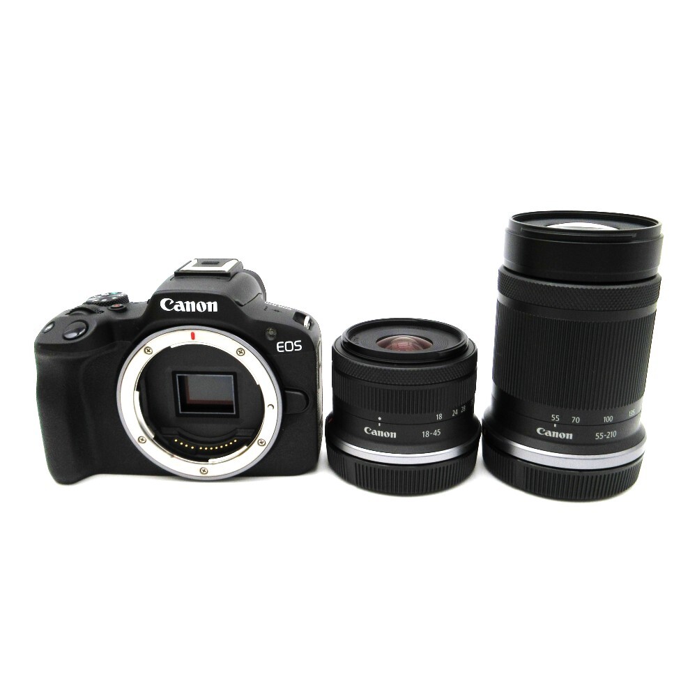 1円〜 Canon キヤノン EOS R50 ダブルズームキット ブラック ミラーレスカメラ 動作確認済