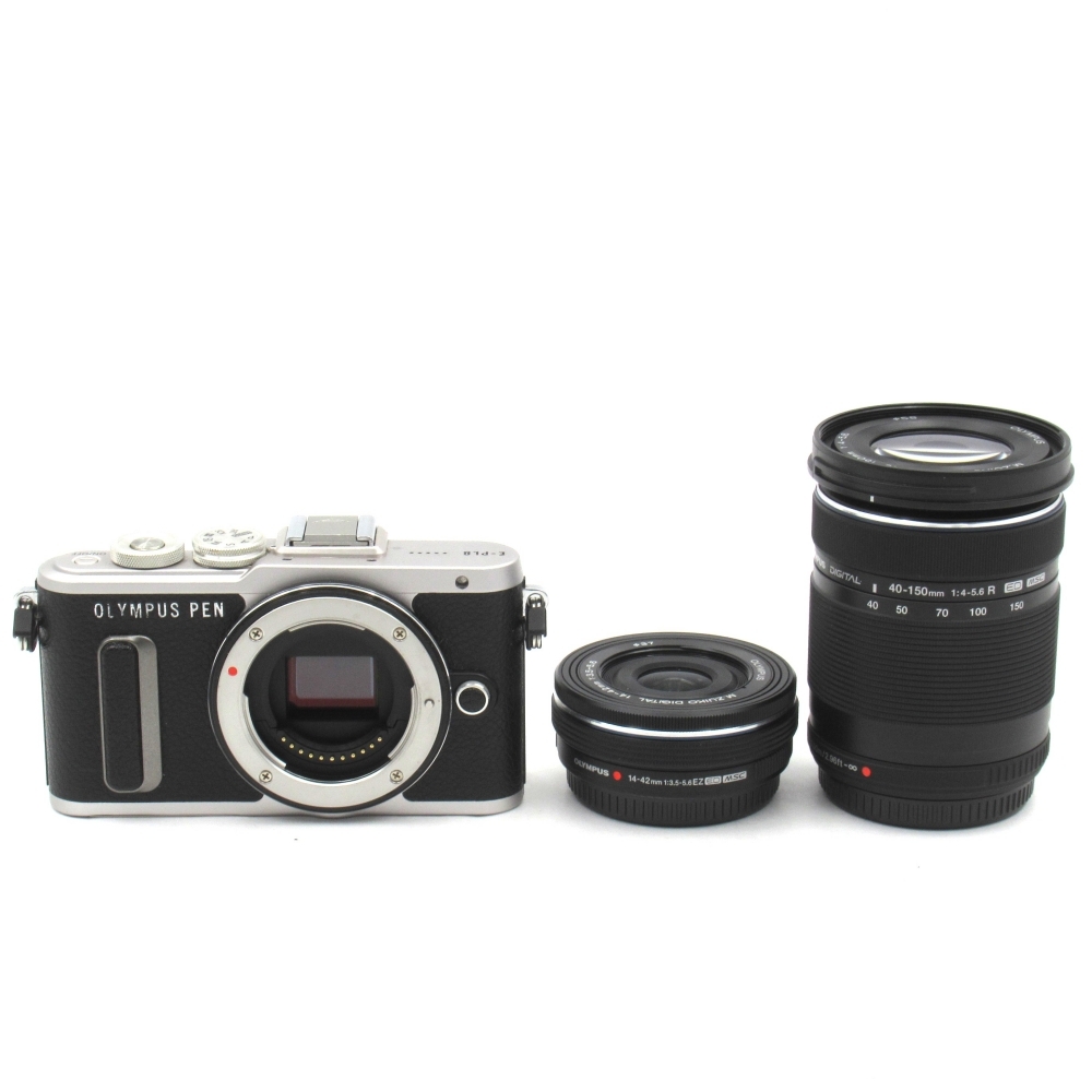 1円〜 OLYMPUS オリンパス PEN E-PL8 EZ ダブルズームキット ブラック ミラーレスカメラ 動作確認済