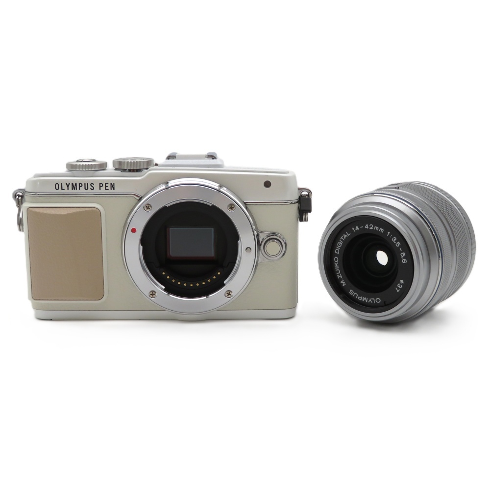 1円〜 OLYMPUS オリンパス PEN Lite E-PL7 14-42mm EZ レンズキット ホワイト ミラーレスカメラ 動作確認済