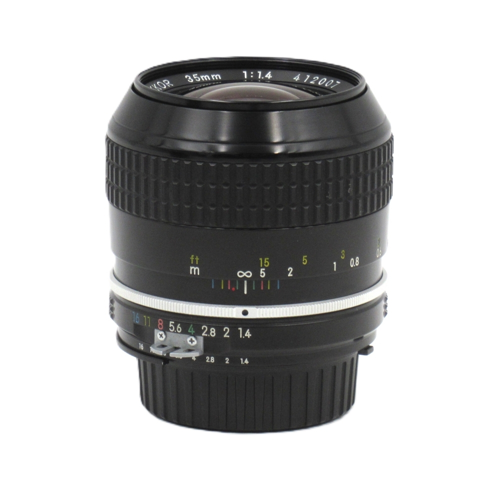 1円〜 Nikon ニコン NEW NIKKOR 35mm F1.4 (Ai改) 一眼レフ用MFレンズ 動作確認済