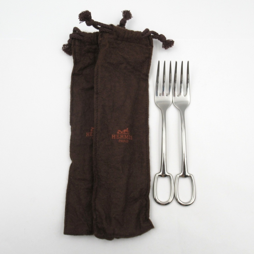 1円〜 HERMES エルメス アトラージュ デザートフォーク 計2点 保存袋付
