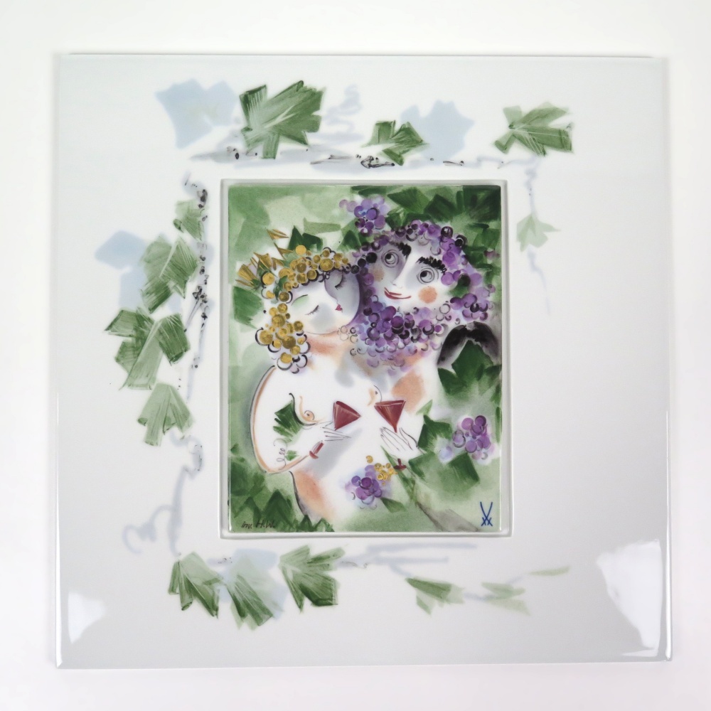 1円〜 Meissen マイセン ワイン泥棒 ハインツ・ヴェルナー 陶板画 プラーク ※同梱不可