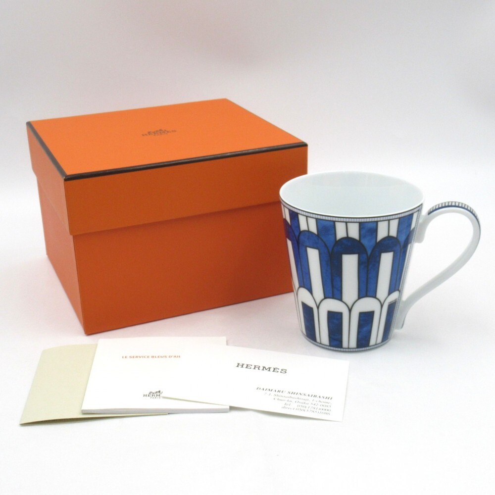 1円〜 HERMES エルメス ブルーダイユール マグカップ 箱付 Bleus d'Ailleurs