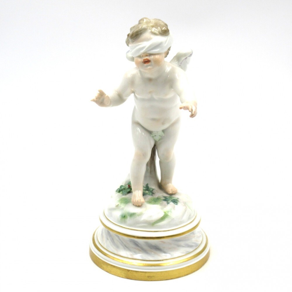 1円〜 Meissen オールドマイセン 目隠しされたキューピッド L119 フィギュリン ボタン剣 ※同梱不可