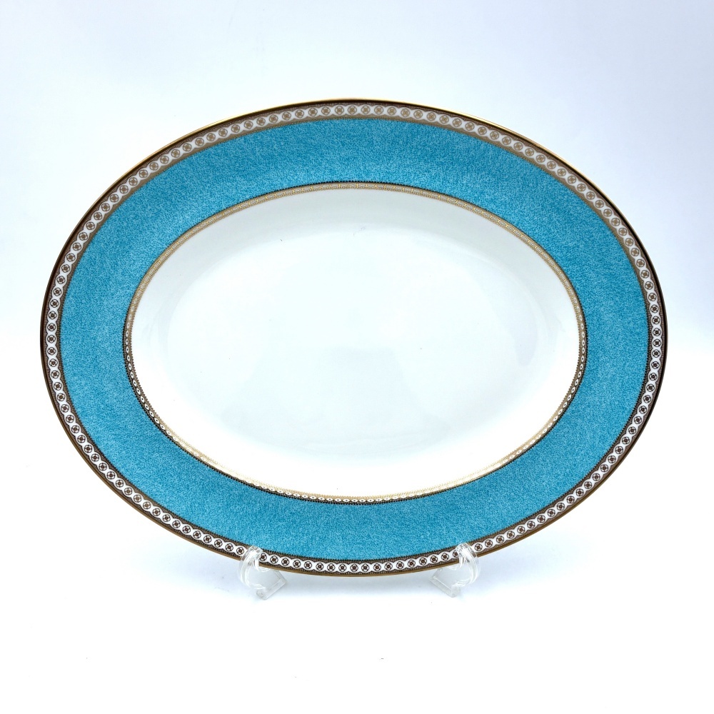 1円〜 Wedgwood ウェッジウッド ユーランダー パウダー ターコイズ オーバルプレート プラター ※同梱不可
