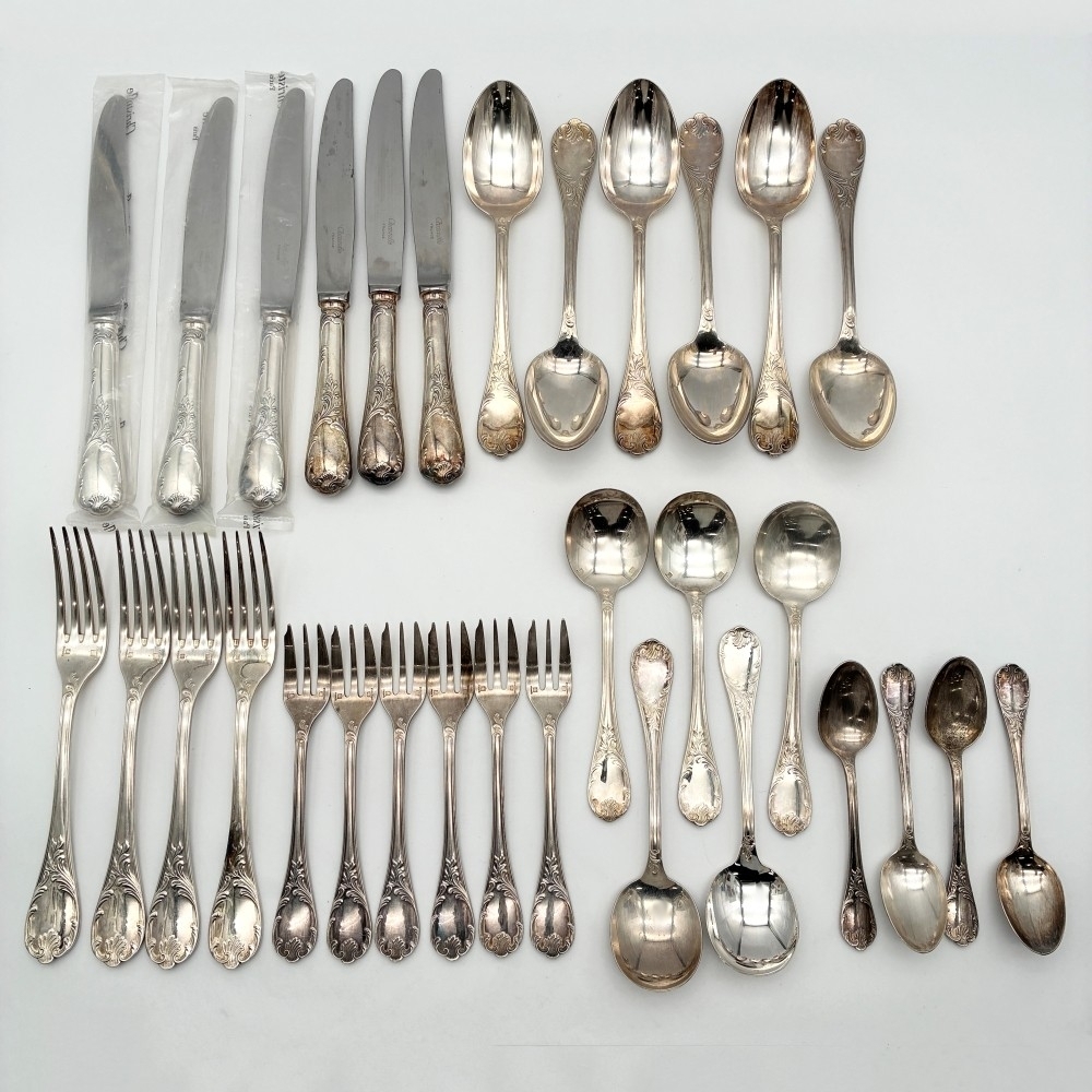 1円〜 未開封有 Christofle クリストフル マルリー テーブルナイフ＆フォーク＆スプーン 他 計31点