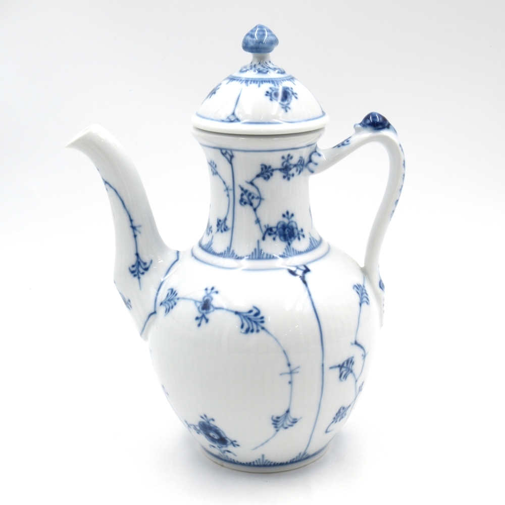 1円〜 Royal Copenhagen ロイヤルコペンハーゲン ブルーフルーテッド プレイン コーヒーポット