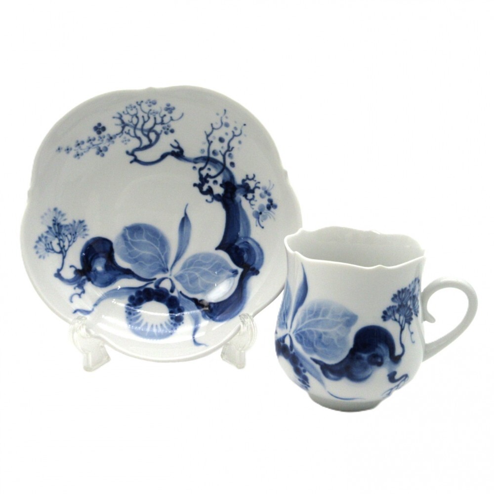 1円〜 Meissen マイセン ブルーオーキッド カップ＆ソーサー 1客 計2点