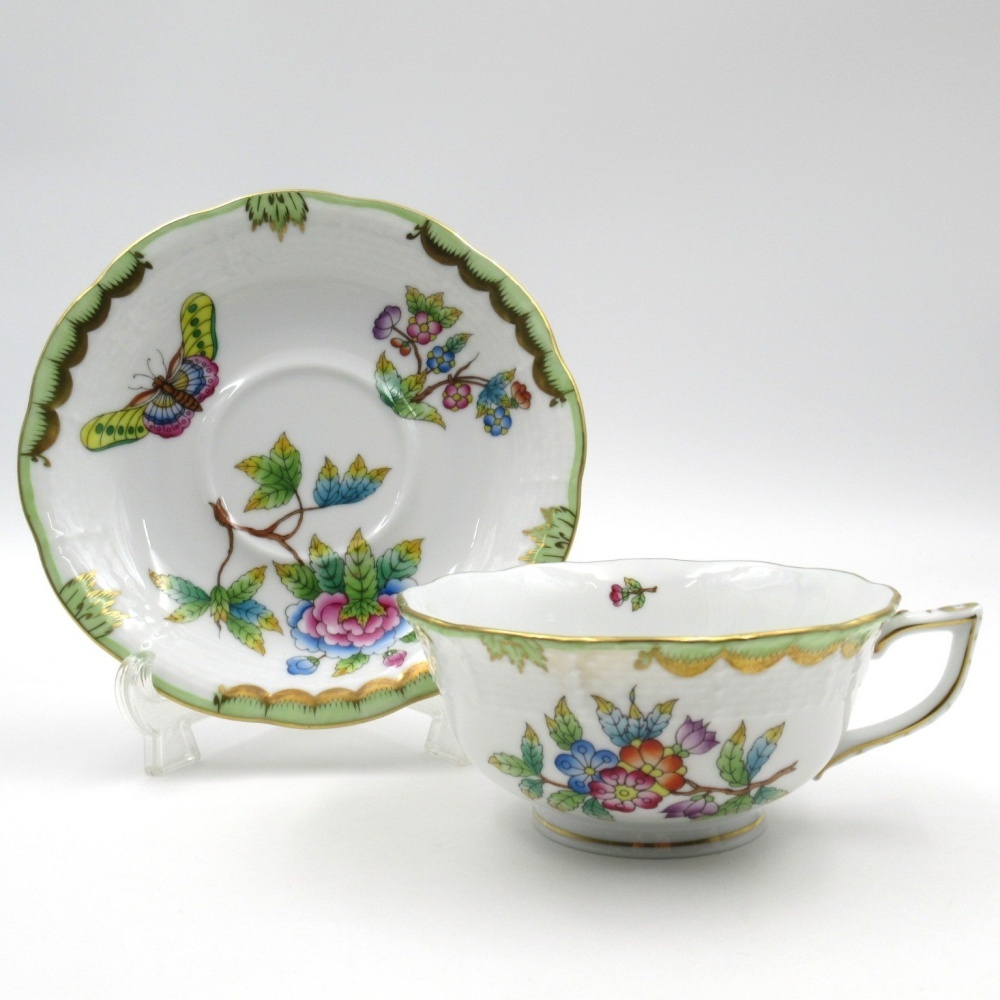 1円〜 HEREND ヘレンド ヴィクトリアブーケ(VBO) カップ&ソーサー 計2点