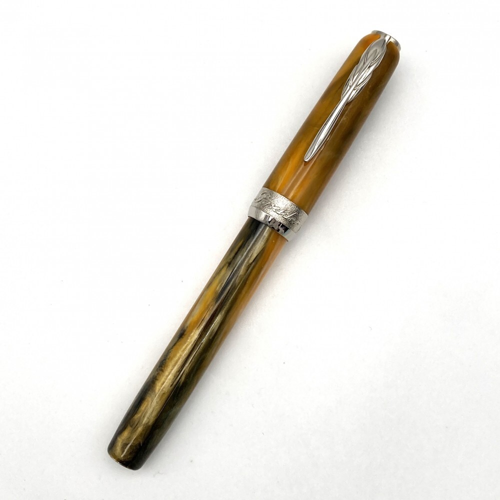 1円〜 ピナイダー ラ・グランデ・ベレッツァ・ジェムストーン タイガーイエロー 万年筆 ペン先14KT F 筆記未確認