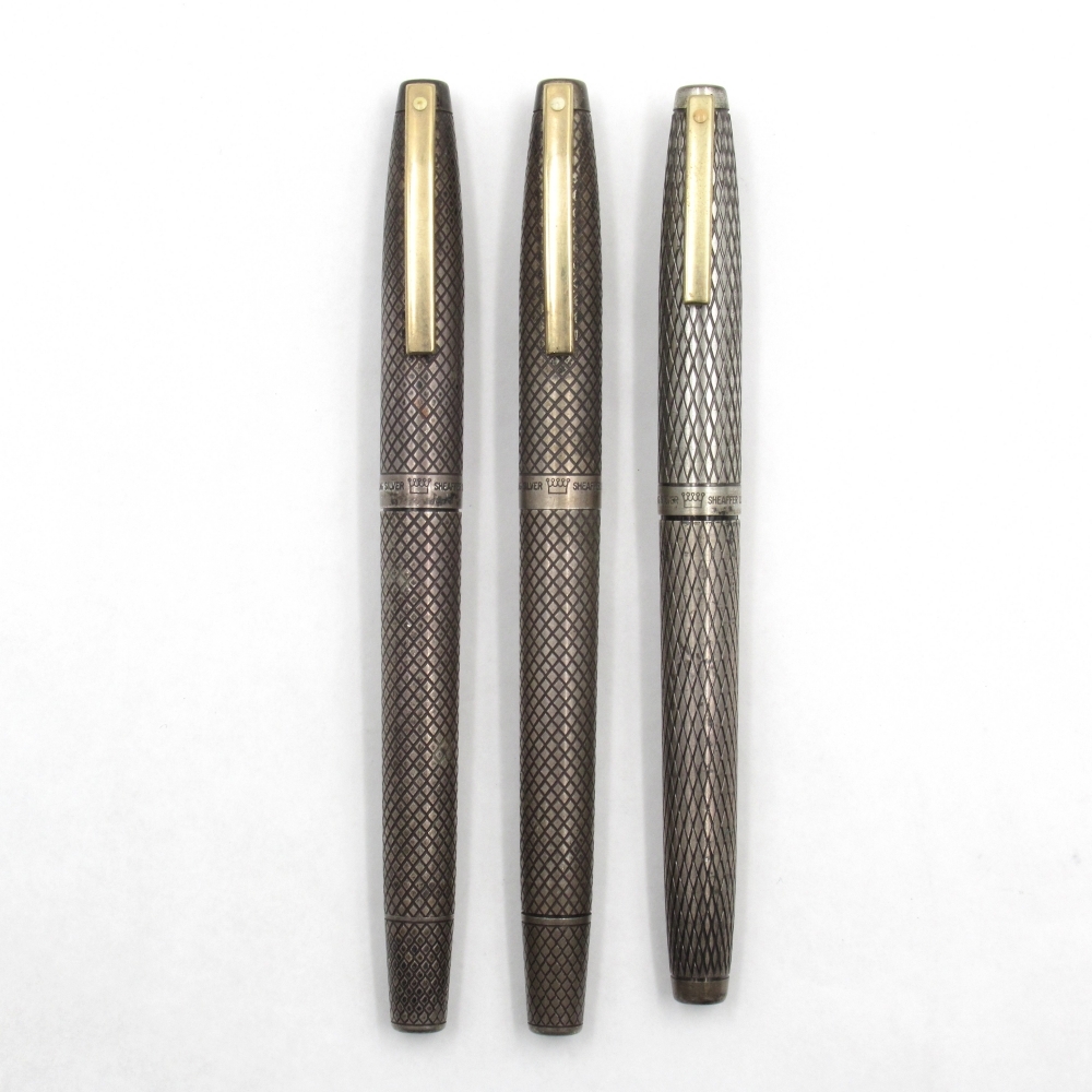 1円〜 SHEAFFER シェーファー インペリアル ペン先14K 万年筆 スターリングシルバー 計3点 筆記未確認 一部名入り