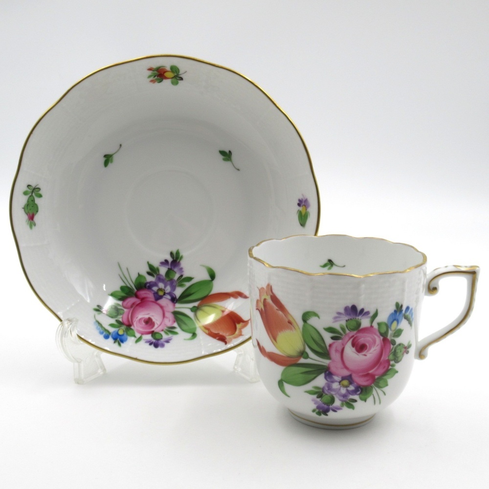 1円〜 HEREND ヘレンド チューリップの花束(BT-2) デミタスカップ&ソーサー 計2点