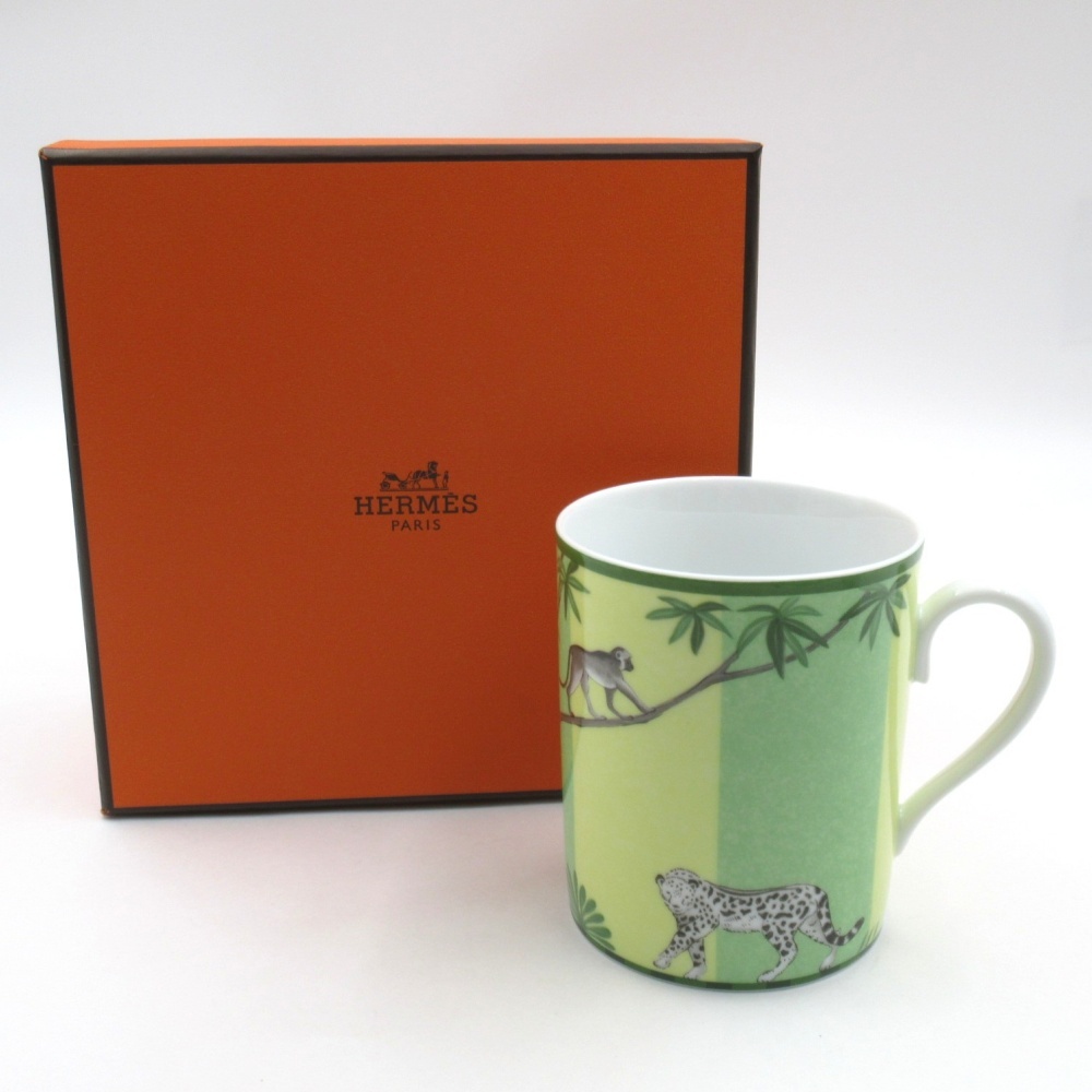 1円〜 HERMES エルメス アフリカ グリーン マグカップ 箱付
