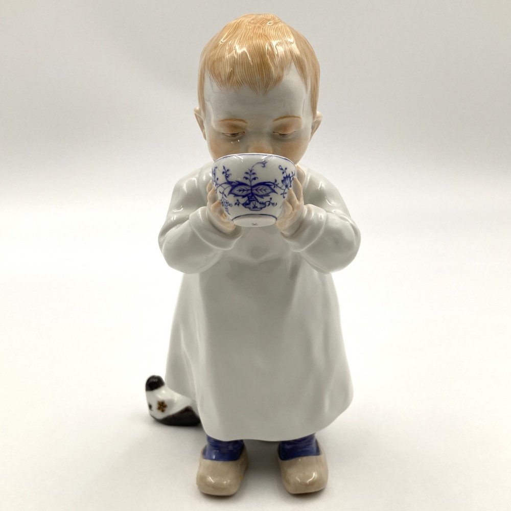 1円〜 Meissen マイセン ヘンチェルの子供 ミルクを飲む子供 フィギュリン ※同梱不可