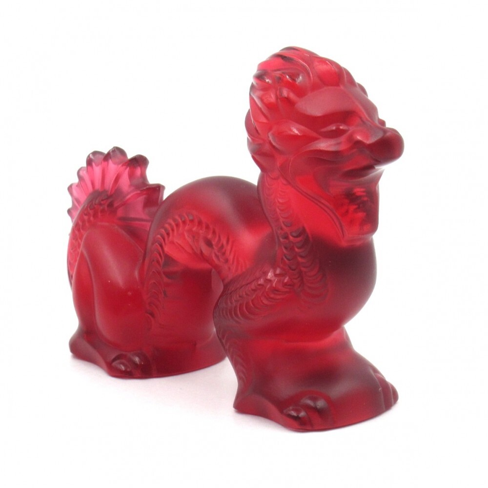 1円〜 LALIQUE ラリック ドラゴン レッド ペーパーウェイト 置物 オブジェ ※同梱不可