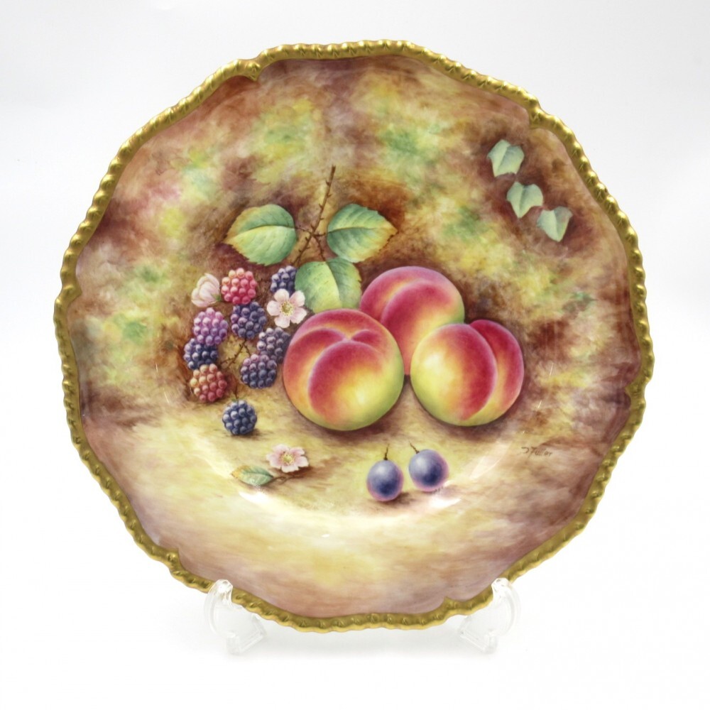 1円〜 2.Royal Worcester ロイヤルウースター オーチャードフルーツ ゴールド 約27cm プレート