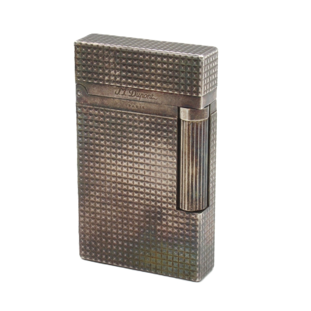 1円〜 S.T.Dupont デュポン ライン2 ダイヤモンドヘッド ライター シルバー 着火未確認