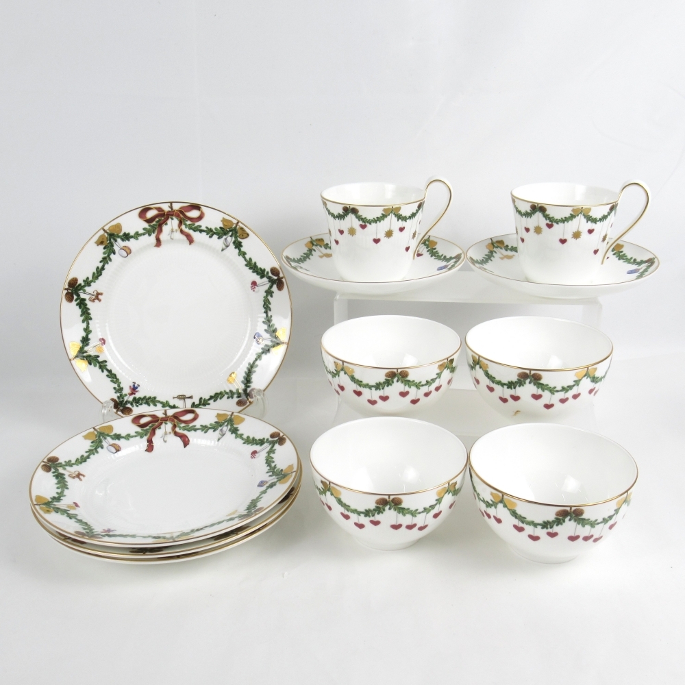 1円〜 Royal Copenhagen スターフルーテッド カップ＆ソーサー/ボウル/プレート 計12点 スクラッチ有 ※同梱不可