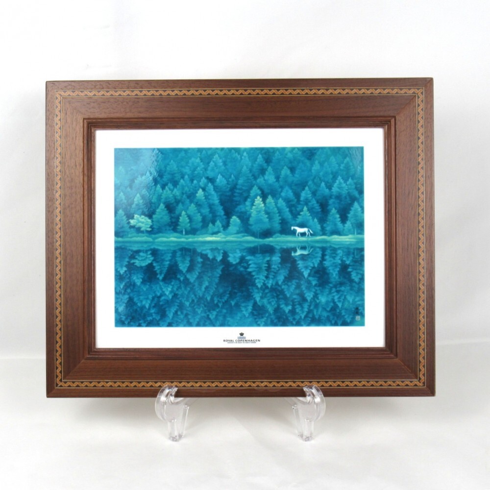 1円〜 Royal Copenhagen ロイヤルコペンハーゲン 東山魁夷 「緑響く」 陶板画 プラーク