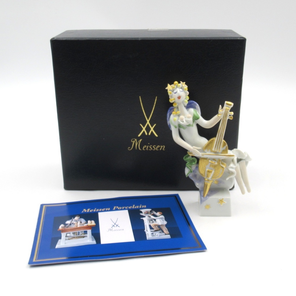 1円〜 Meissen マイセン 天使の楽隊 チェロ 83150 手びねり人形 フィギュリン 箱付